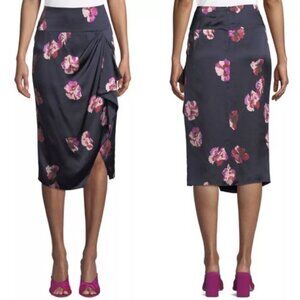 NWT JOIE Alphina Floral Faux Wrap Midi Skirt in Midnight 2 BOHO COTTAGECORE NEW!